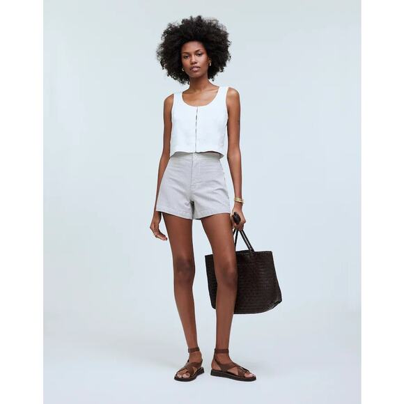 Madewell The Emmett Short smoky grape stripe 33 NWT - Picture 1 of 5